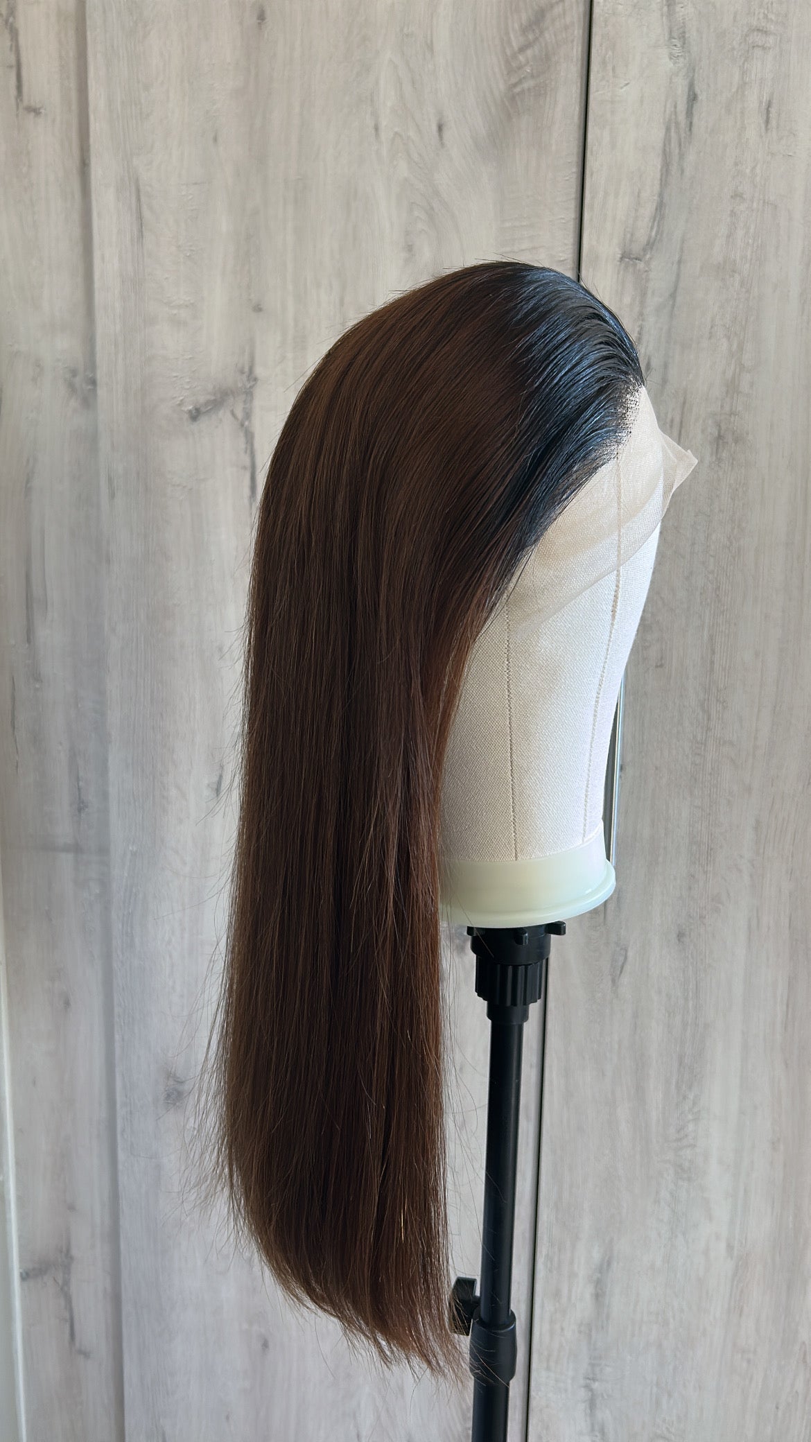 DD 13x4 Straight wig ombré brown Transparent Lace