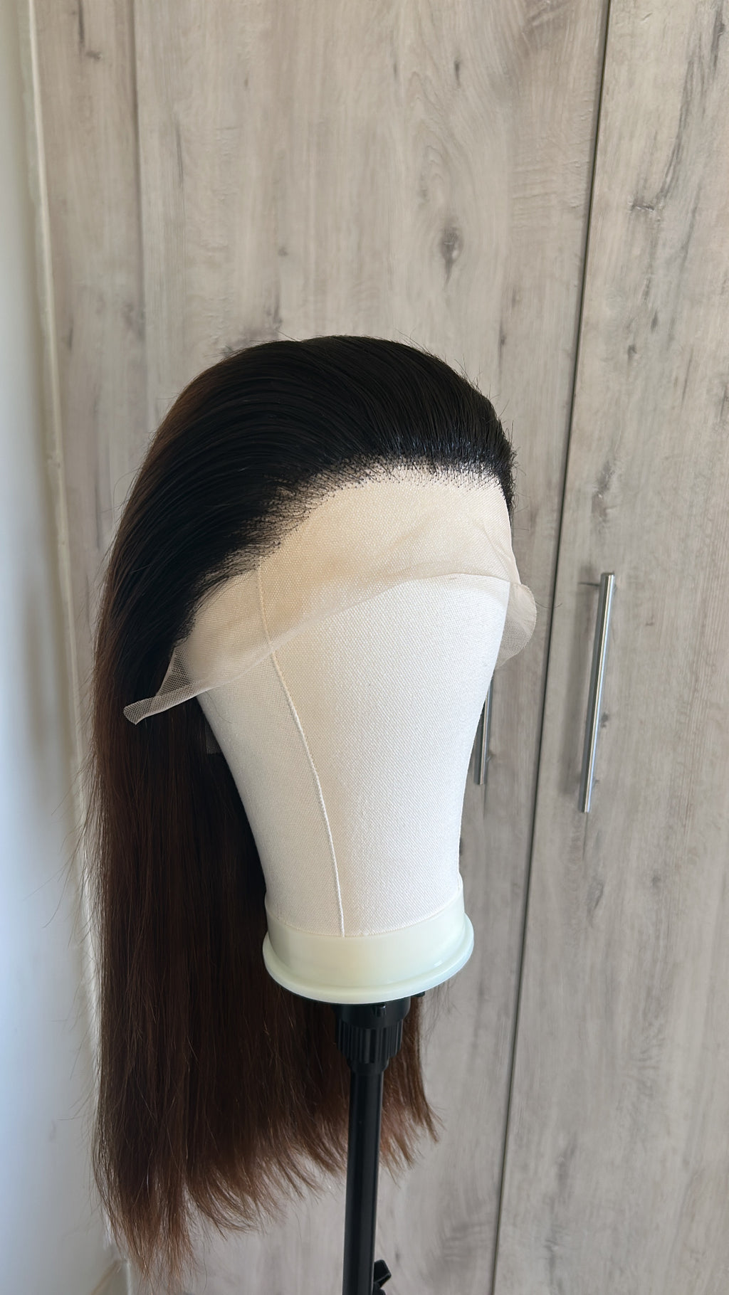 DD 13x4 Straight wig ombré brown Transparent Lace
