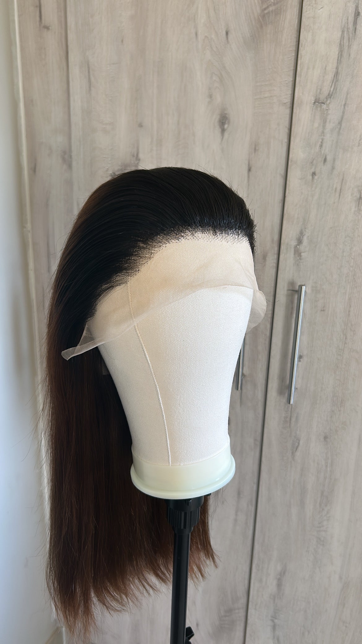 DD 13x4 Straight wig ombré brown Transparent Lace