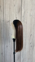 DD 13x4 Straight wig ombré brown Transparent Lace